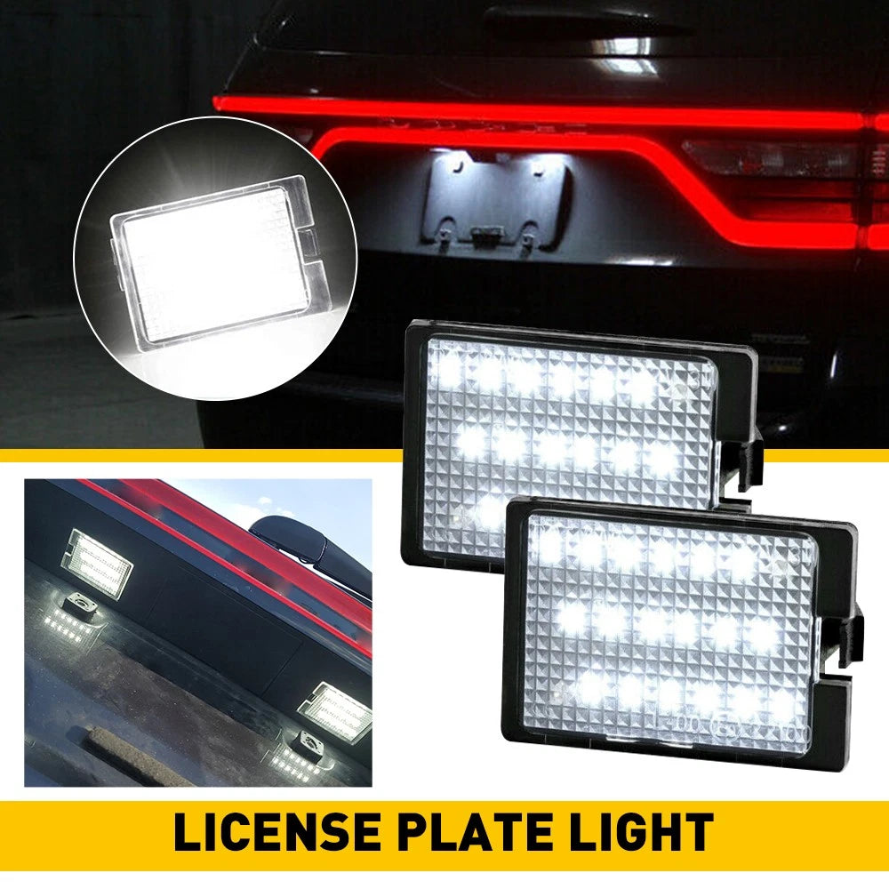 2X White License Plate Lights for Dodge Durango (2014–2021)