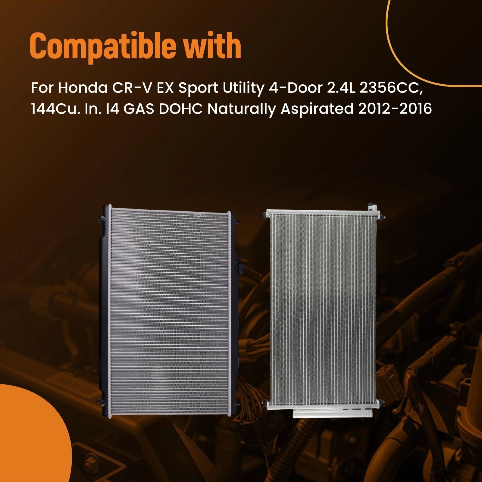 Coolant Radiator & Condenser for Honda CR-V (2012–2016)