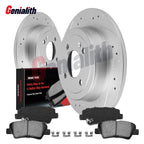 Rear Drilled Rotors & Ceramic Brake Pads for Hyundai Accent (2012–2022)