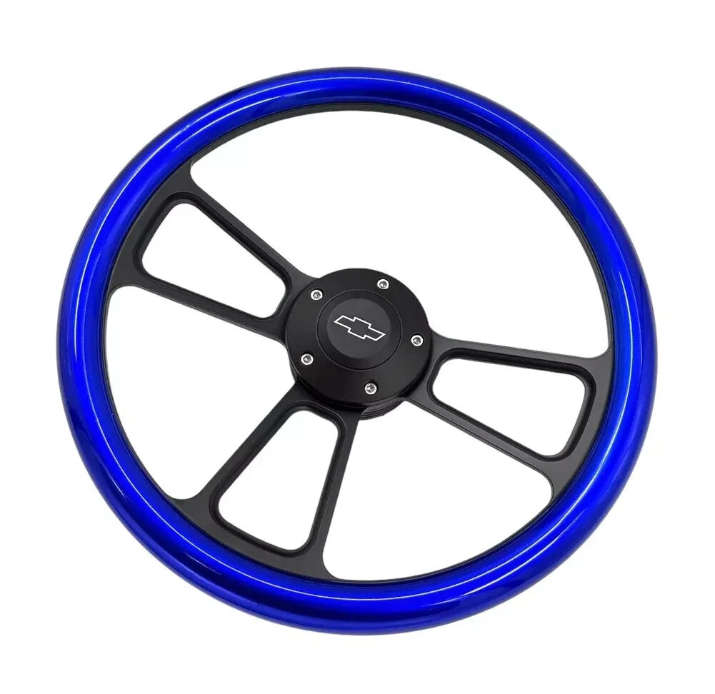 14-Inch Black Steering Wheel Replacement for Universal Fit (Fits Most)