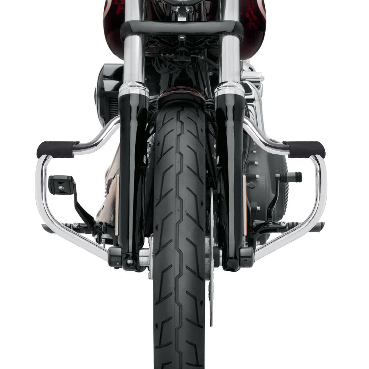 Chrome Engine Guard Bar for Harley Softail Fat Boy Street Bob (2018–2023)