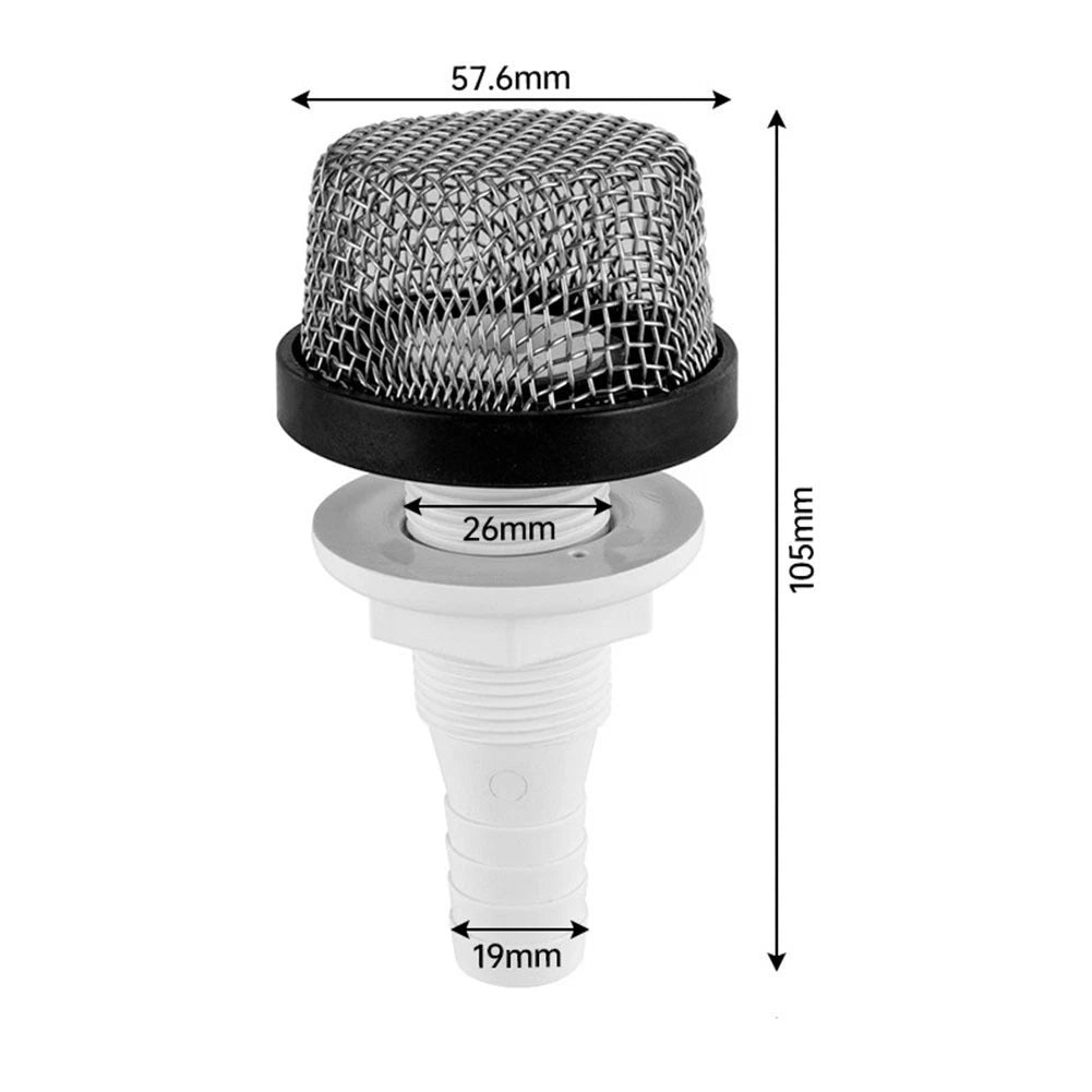 Stainless Steel Thru Hull Connector for Marine Fish Tank Filter (Aquarium)