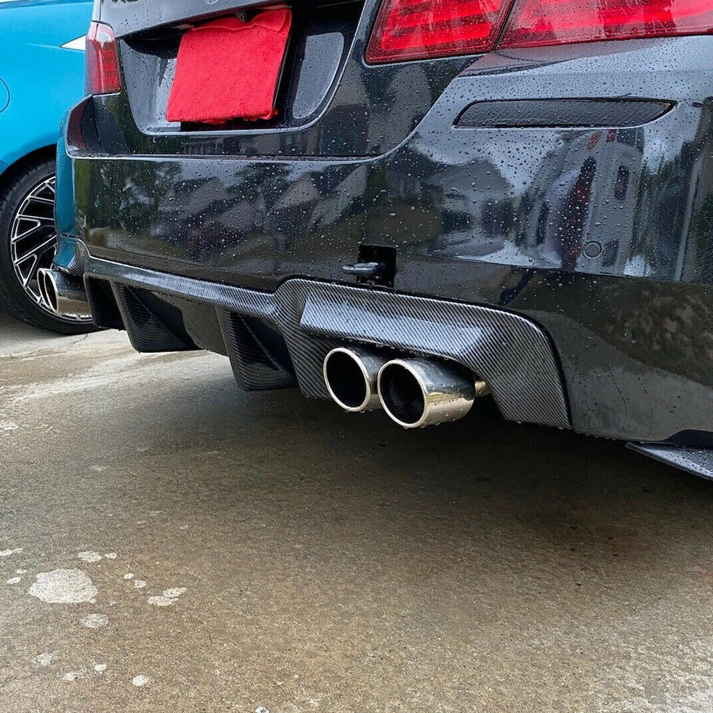 Rear Bumper Lip Diffuser for BMW F10 M5 (2012–2016) Carbon Fiber Look