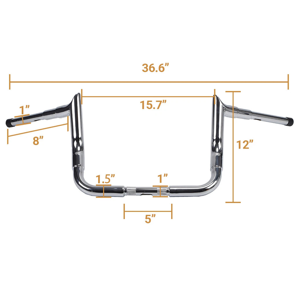 12" Meathook APE Hanger Handlebar for Harley Street Electra Glide (1982–2022)