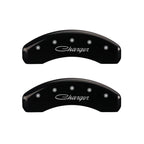 Caliper Covers Set of 4 Gloss Black Cursive for 2006-2018 Dodge Charger by MGP