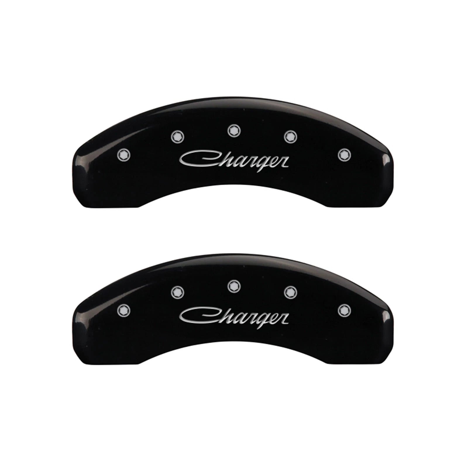 Caliper Covers Set of 4 Gloss Black Cursive for 2006-2018 Dodge Charger by MGP