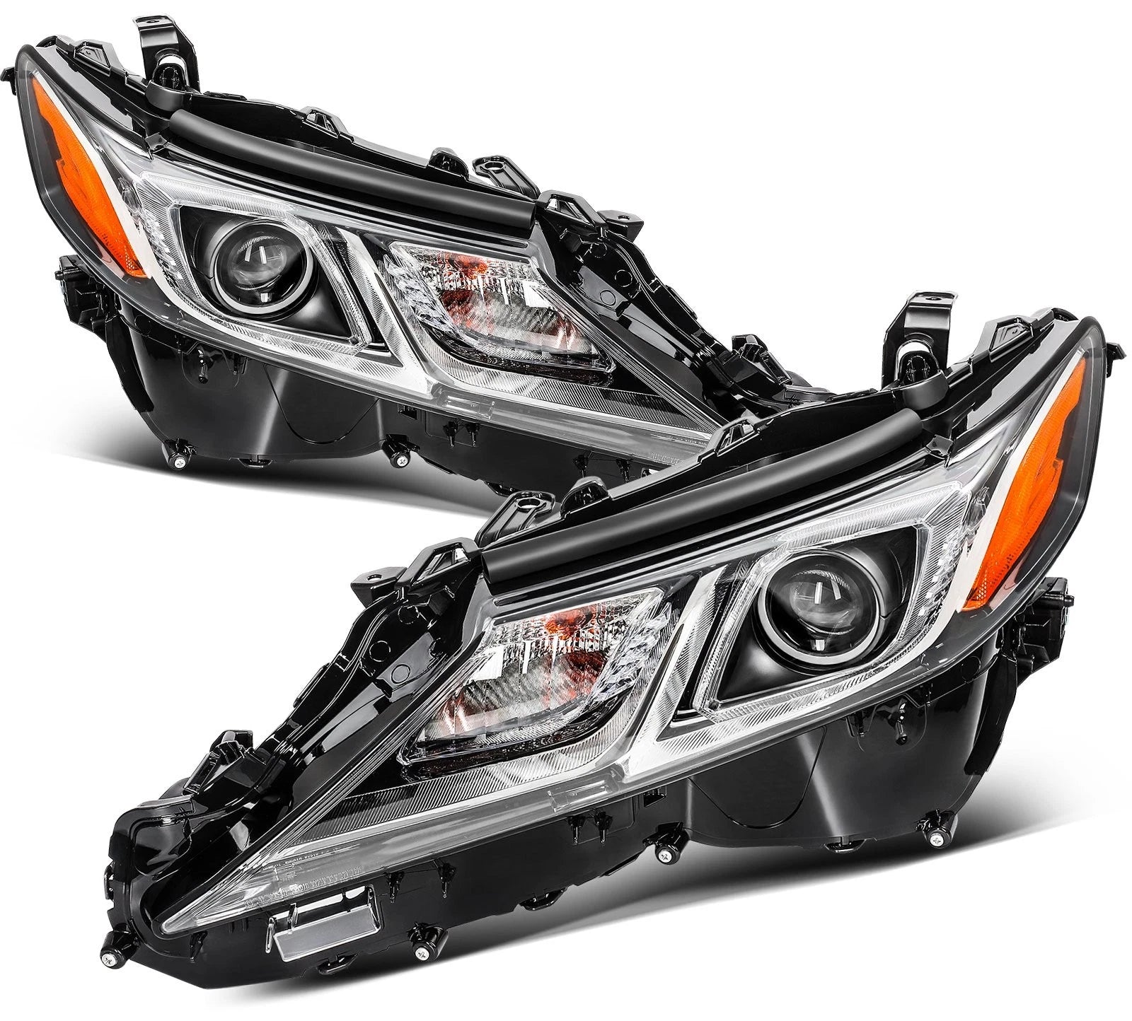2X LED Headlights for Toyota Camry (2018–2024) - Black Amber