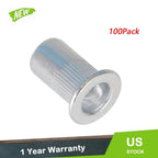 Pack of 100 Aluminum Flange Nutserts for Automotive Applications