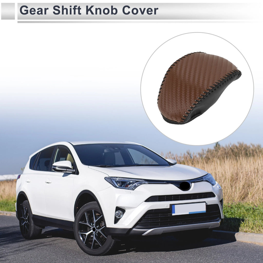 Gear Shift Knob Cover for Toyota RAV4 (2019–2024) Brown Carbon Fiber
