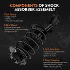 2Pcs Quick Complete Struts Shocks Springs Assembly for Chrysler Pacifica (2004-2008)