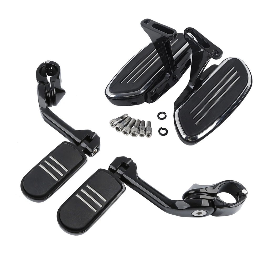 Passenger Floorboard & Highway Footpeg Pegs for Harley Touring (1993–2024) Black