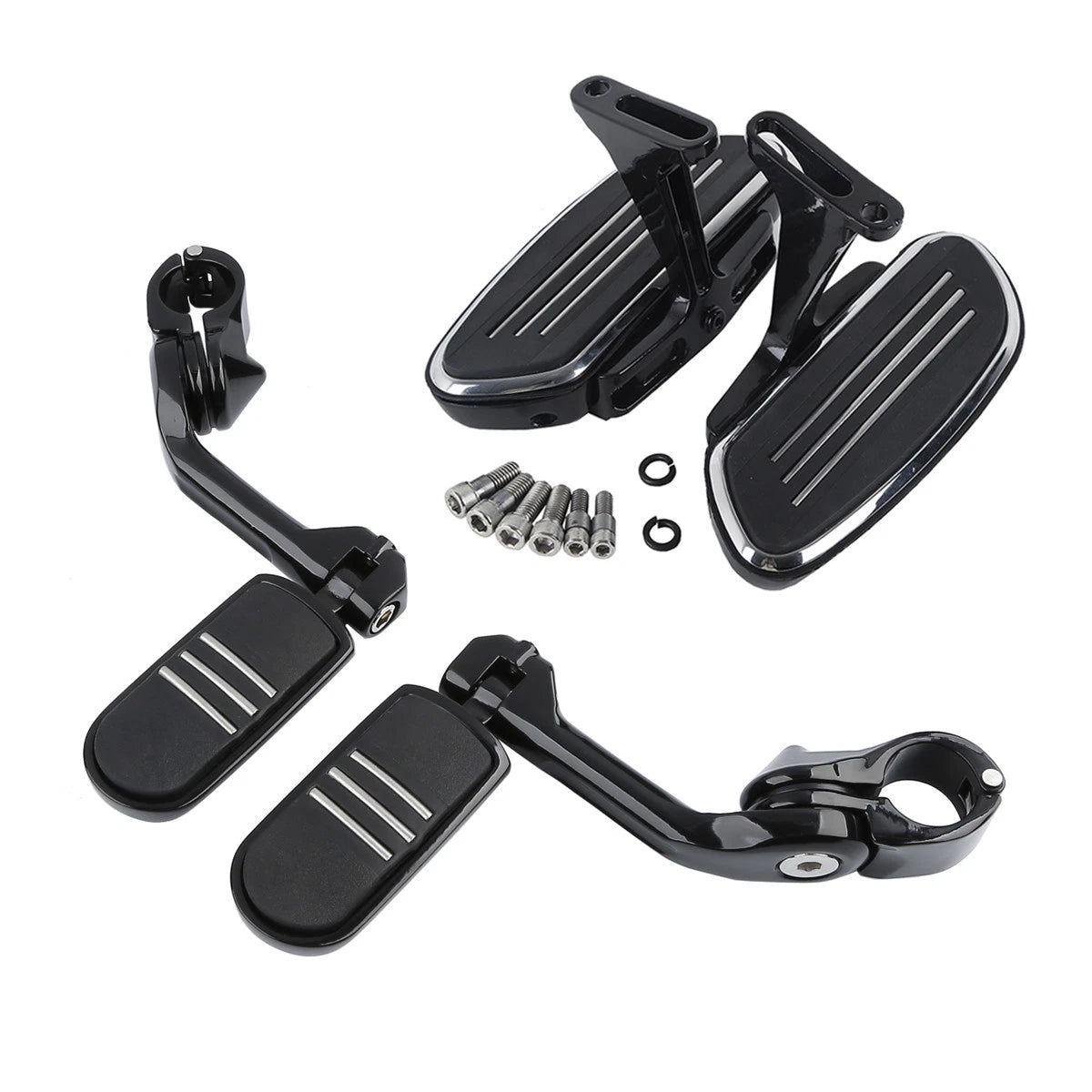 Passenger Floorboard & Highway Footpeg Pegs for Harley Touring (1993–2024) Black