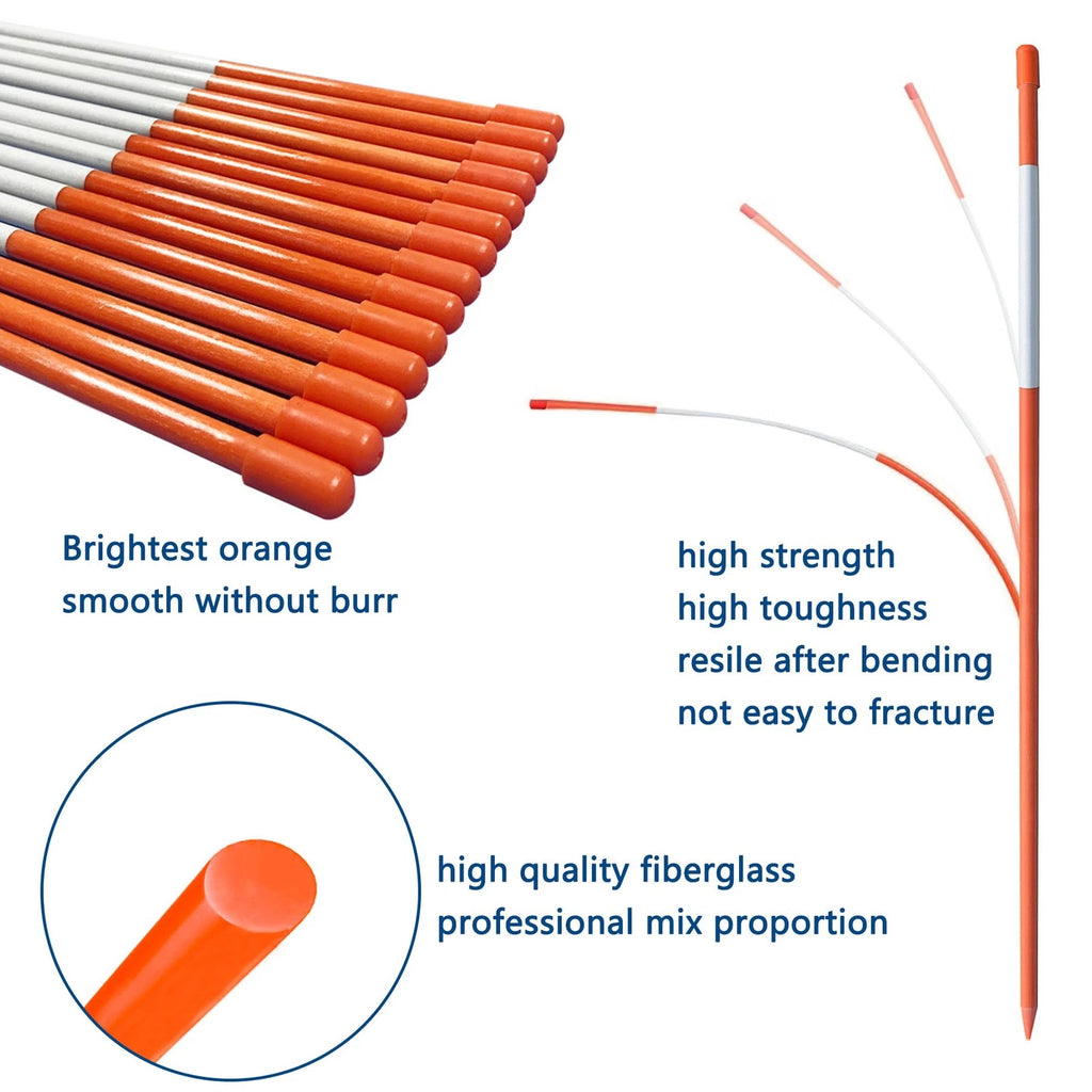 Set of 20 Orange Reflective Driveway Markers 48 Inches