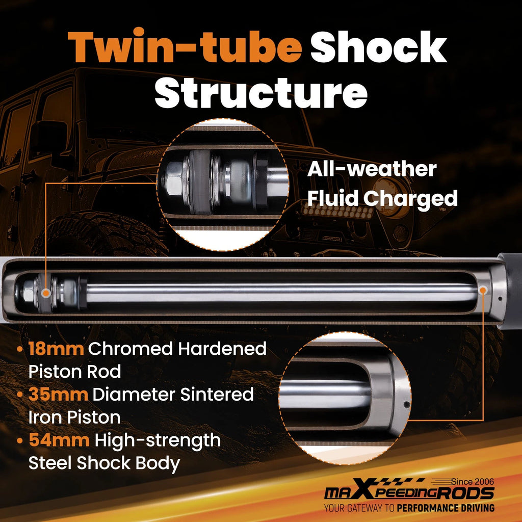 Dual Steering Stabilizer for Jeep Wrangler JK JKU (2007–2018) 2-8" Lifted