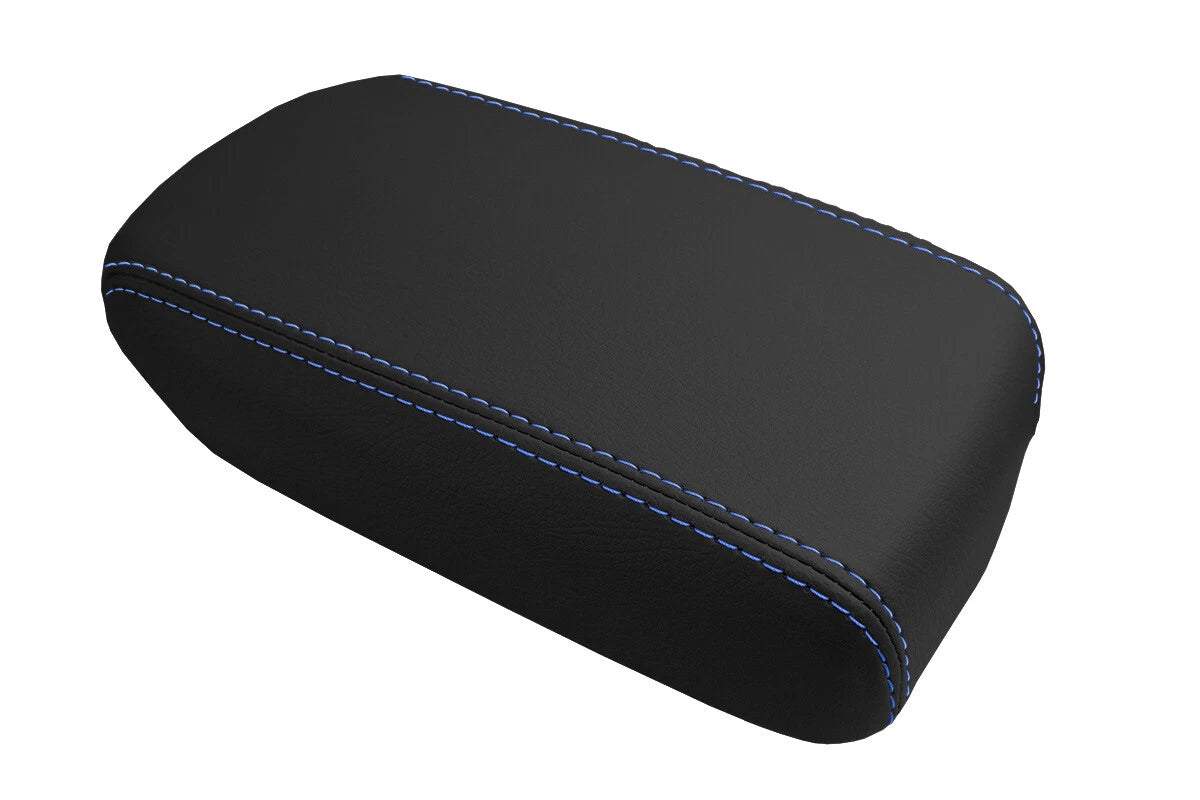 Leather Console Lid Armrest Cover for Toyota Corolla (2009–2013) Blue Stitch