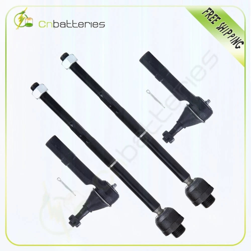 Set of 4 Steering Kit Inner Outer Tie Rod Ends for Cadillac Chevrolet GMC (2007–2014)