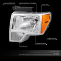 Chrome Housing Amber Corner Headlights for Ford F-150 (2009–2014)