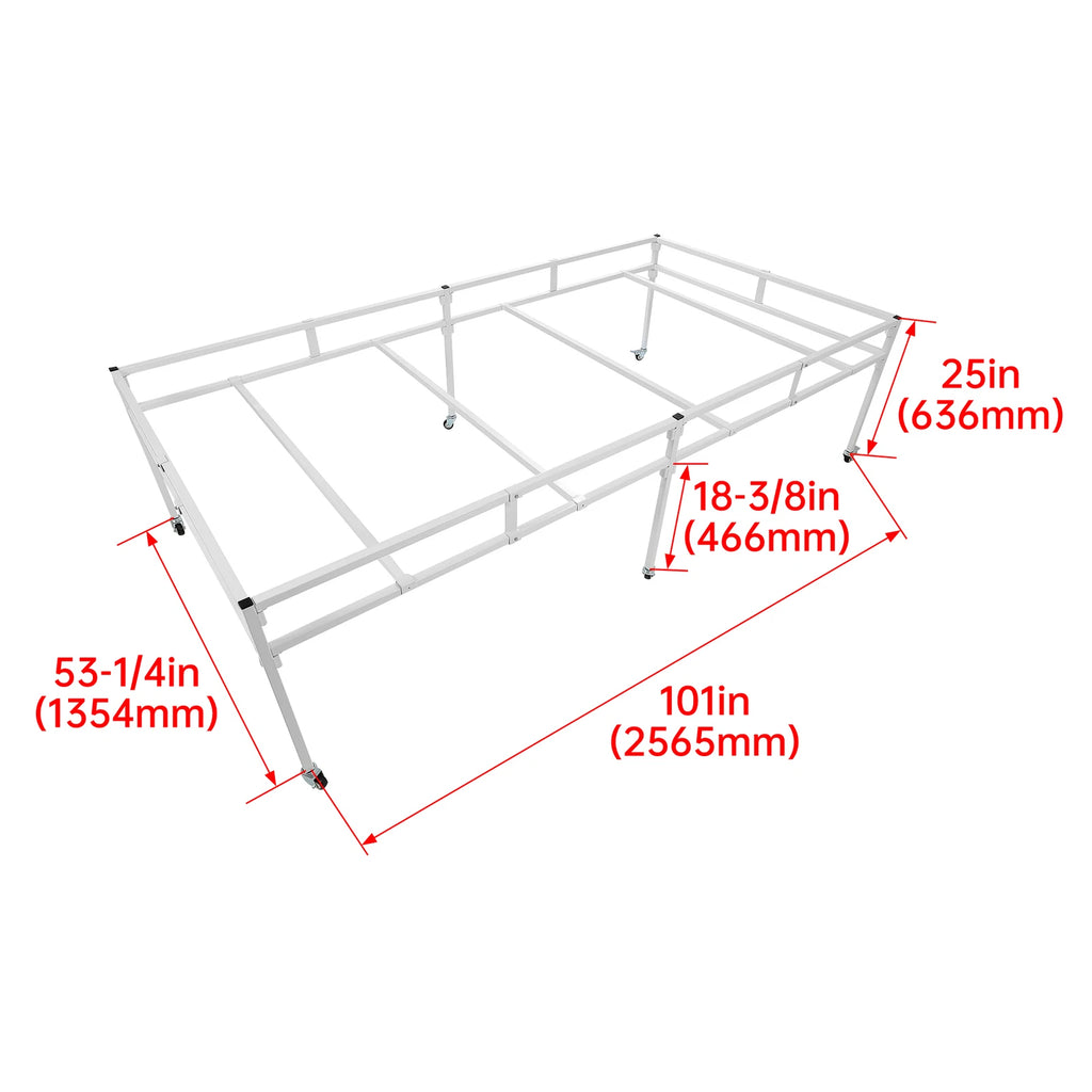 Set of 2 Rolling Flood Tables for Hydroponics (4.4'x8.4')