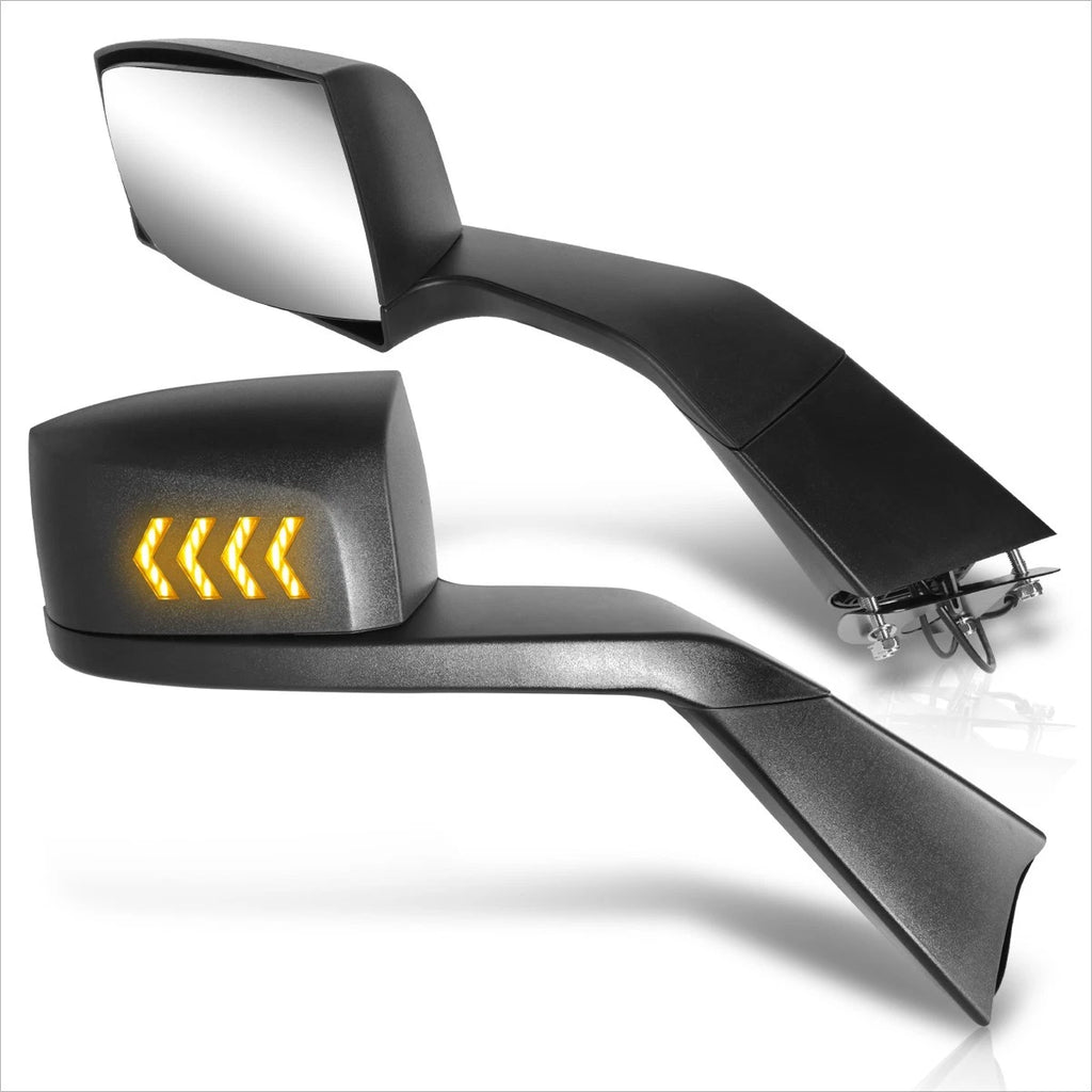 Sequential Chevron Arrow LED Turn Signal Hood Mirrors for Volvo VNL Series (2018–2021)