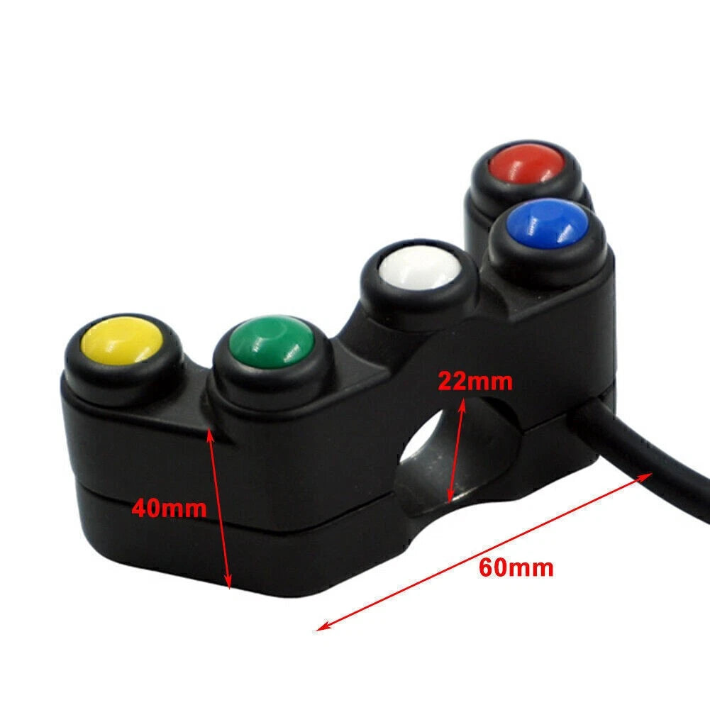 7/8" 22mm Universal 5-Button Handlebar Switch for Motorcycle