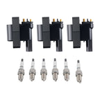 3X Coils 6X Spark Plugs for Mitsubishi 3000GT Diamante 3.0L (1991–1995) MD313604 UF143