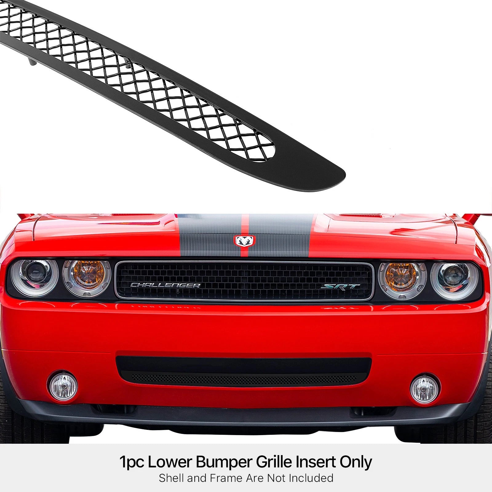 Stainless Black Mesh Grille Insert for Dodge Challenger (2009-2010)