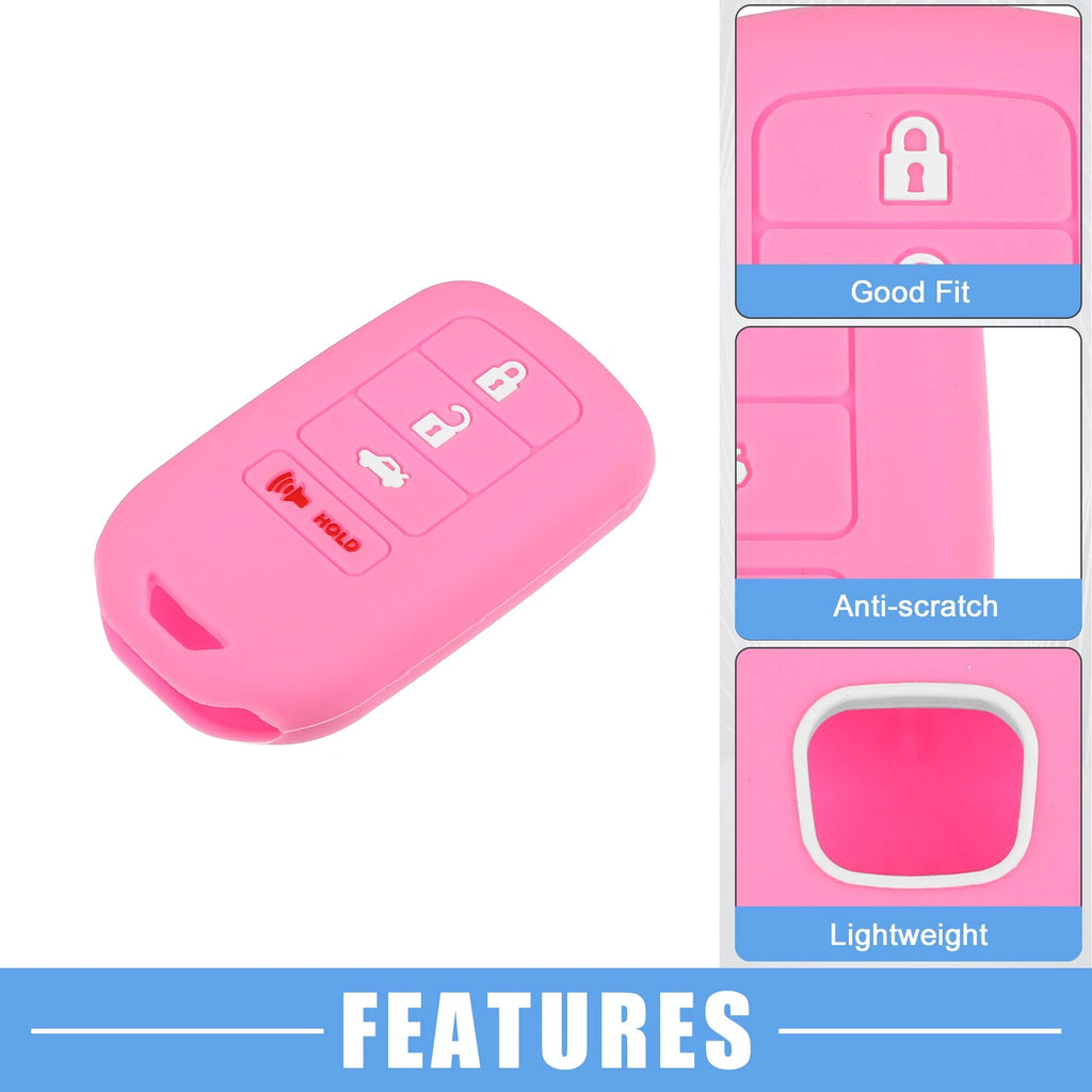 2X Smart Key Fob Cover for Honda Accord EX EXL EX-L (2013–2018) Black Pink