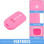 2X Smart Key Fob Cover for Honda Accord EX EXL EX-L (2013–2018) Black Pink