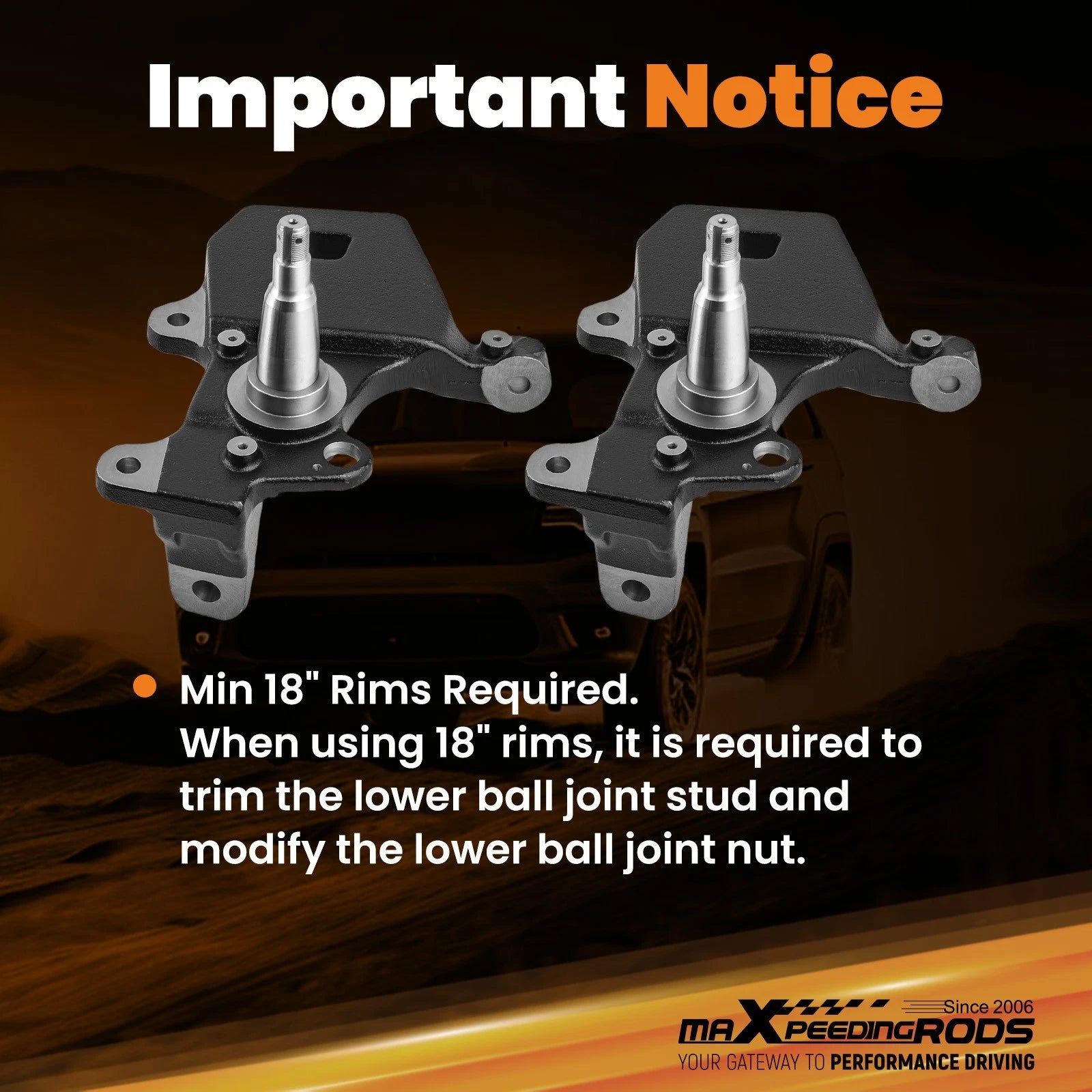 2" Front Drop Spindle Lowering Kit for Ford F-150 (1997-2003) 2WD