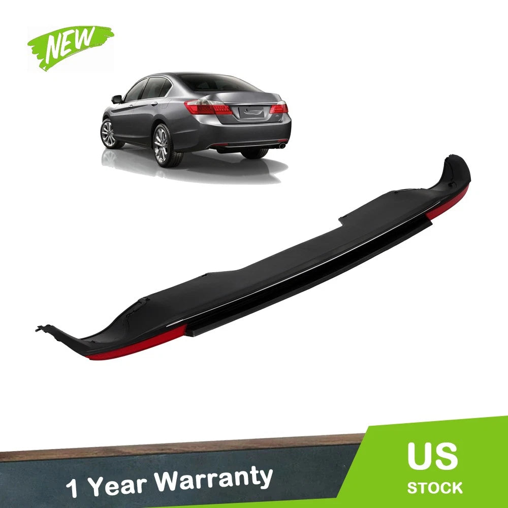 Rear Bumper Lower Valance for Honda Accord (2013–2015) Black w/ Reflectors