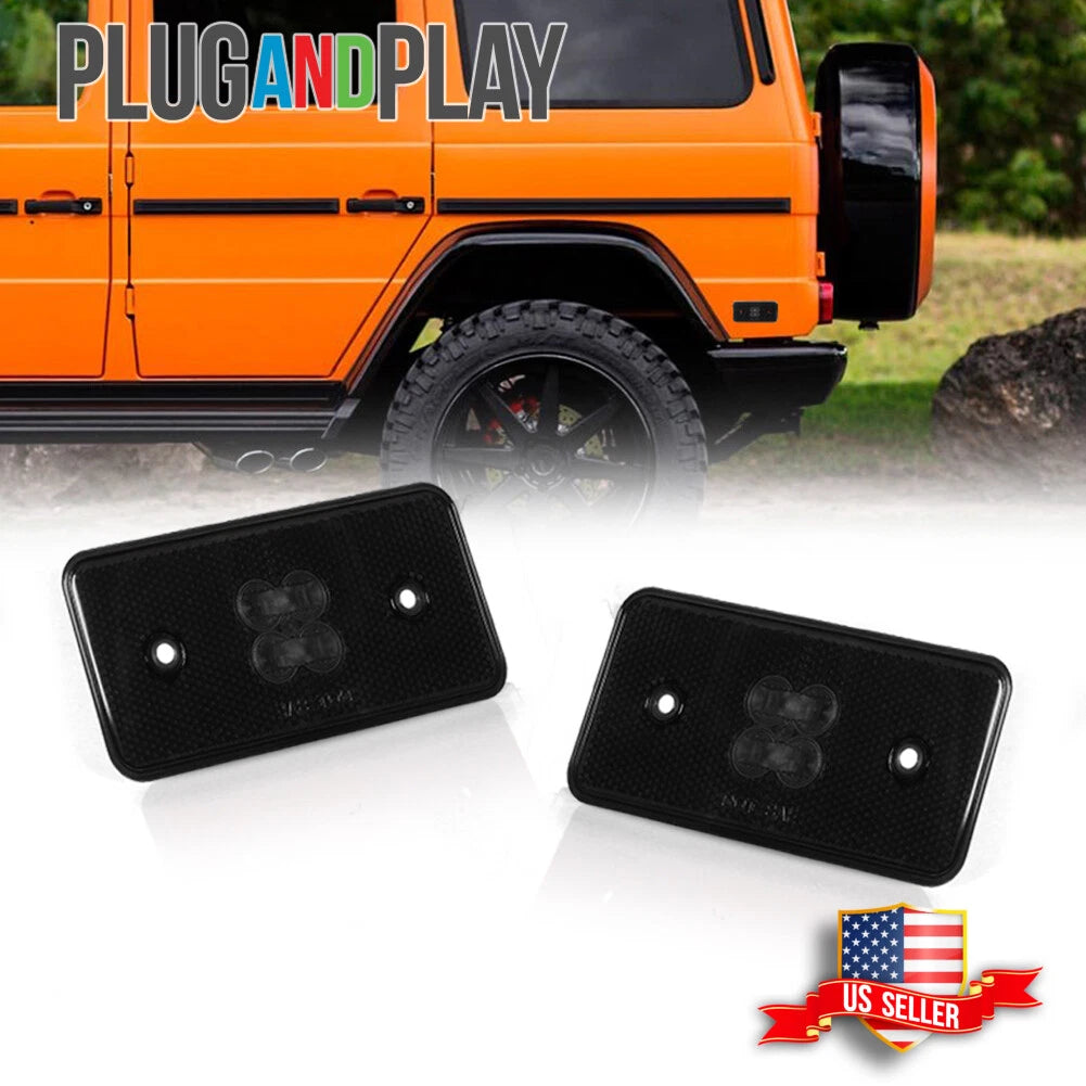 Set of 2 Smoked Side Marker Light Housings for Mercedes Benz G500/G550 (2002–2015)