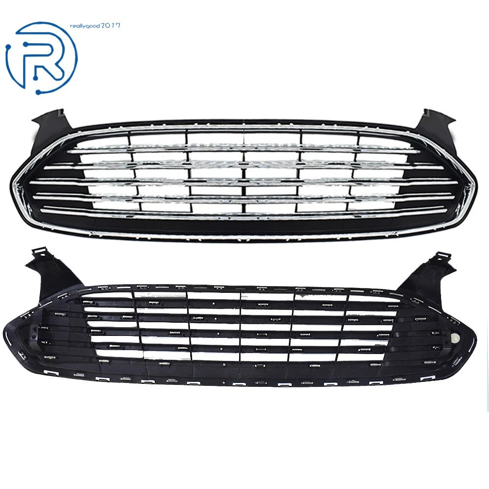 Upper and Lower Front Radiator Grille Kit for Ford Fusion/Mondeo (2013-2016)