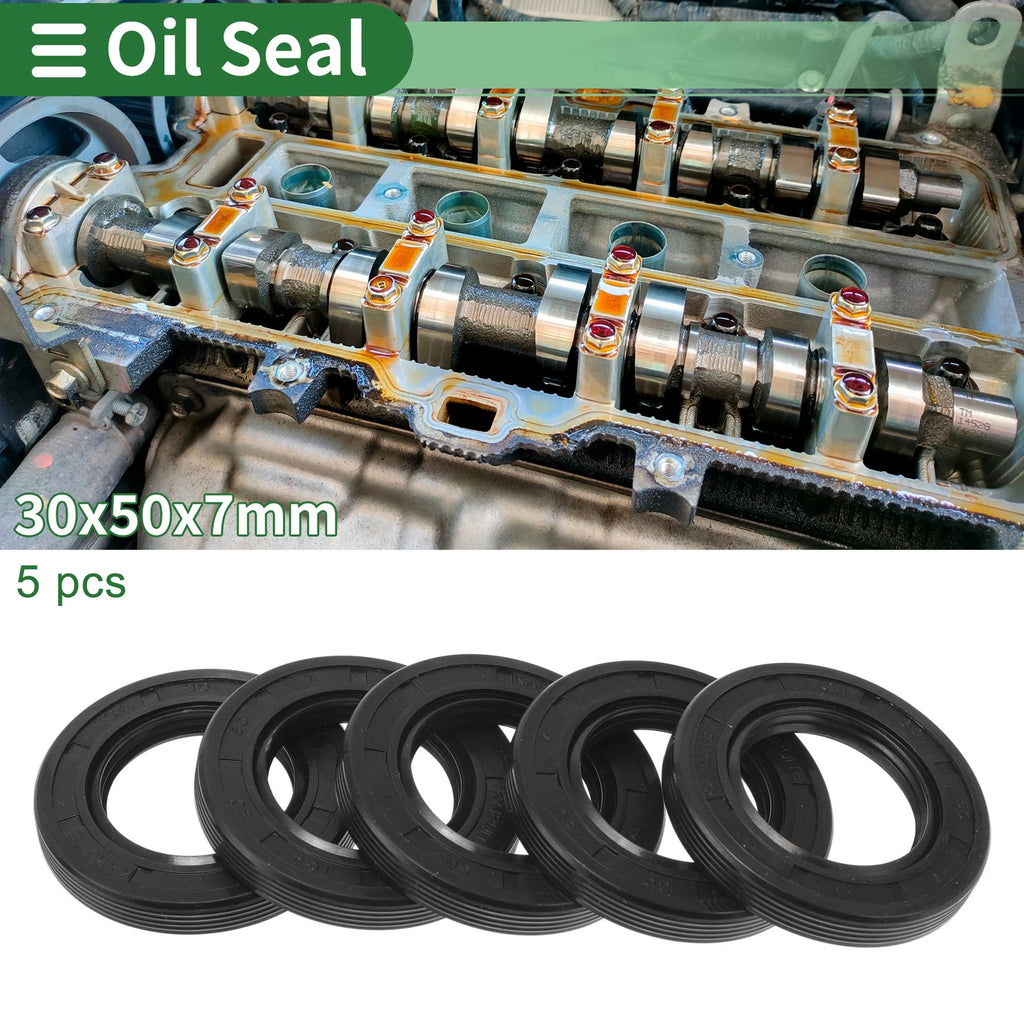 Set of 5 Oil Seal TG4 Lip Seal Ring NBR Rubber 30x50x7mm