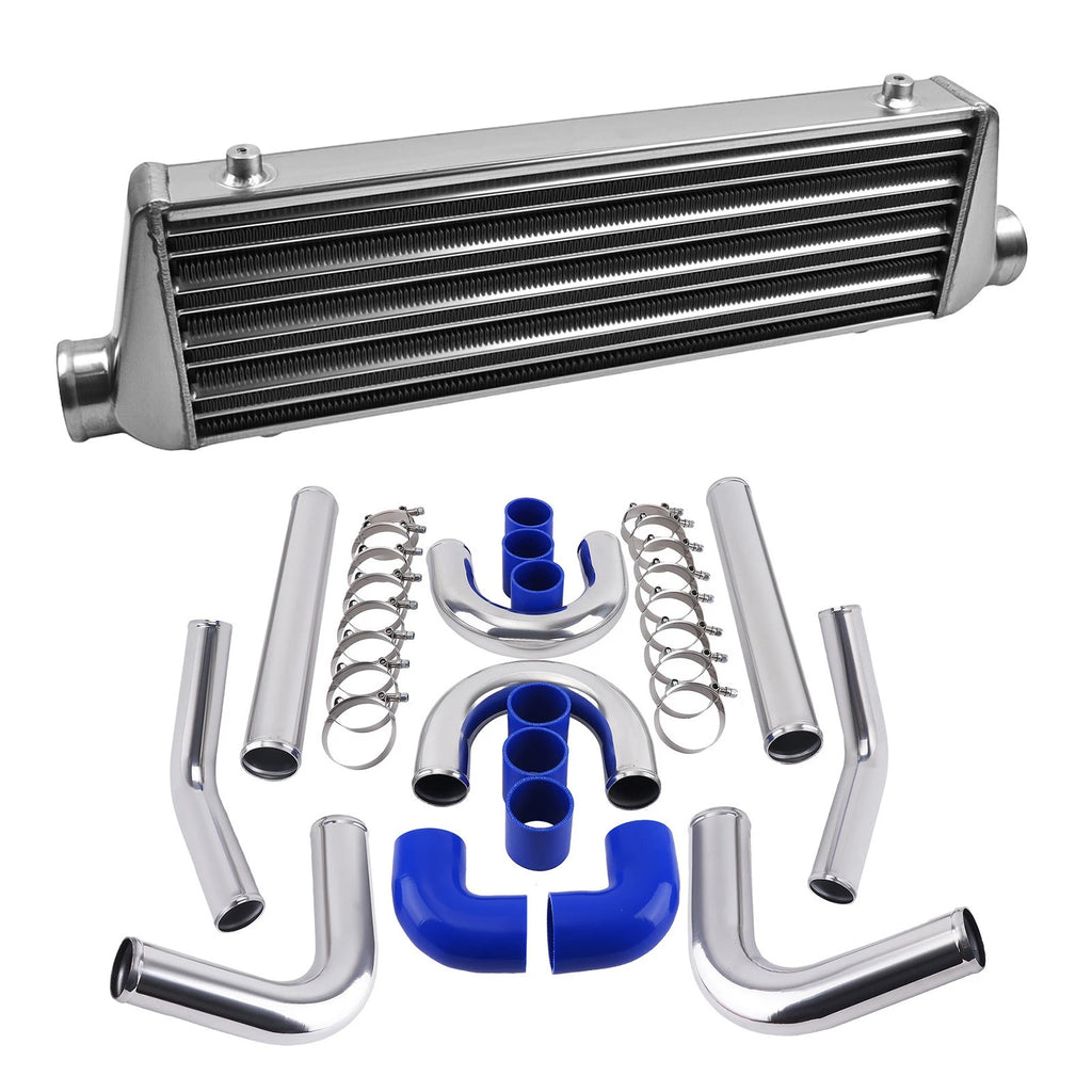 Universal Intercooler 27" x 7" x 2.5" + 2.5" Aluminum Turbo Pipe Kit