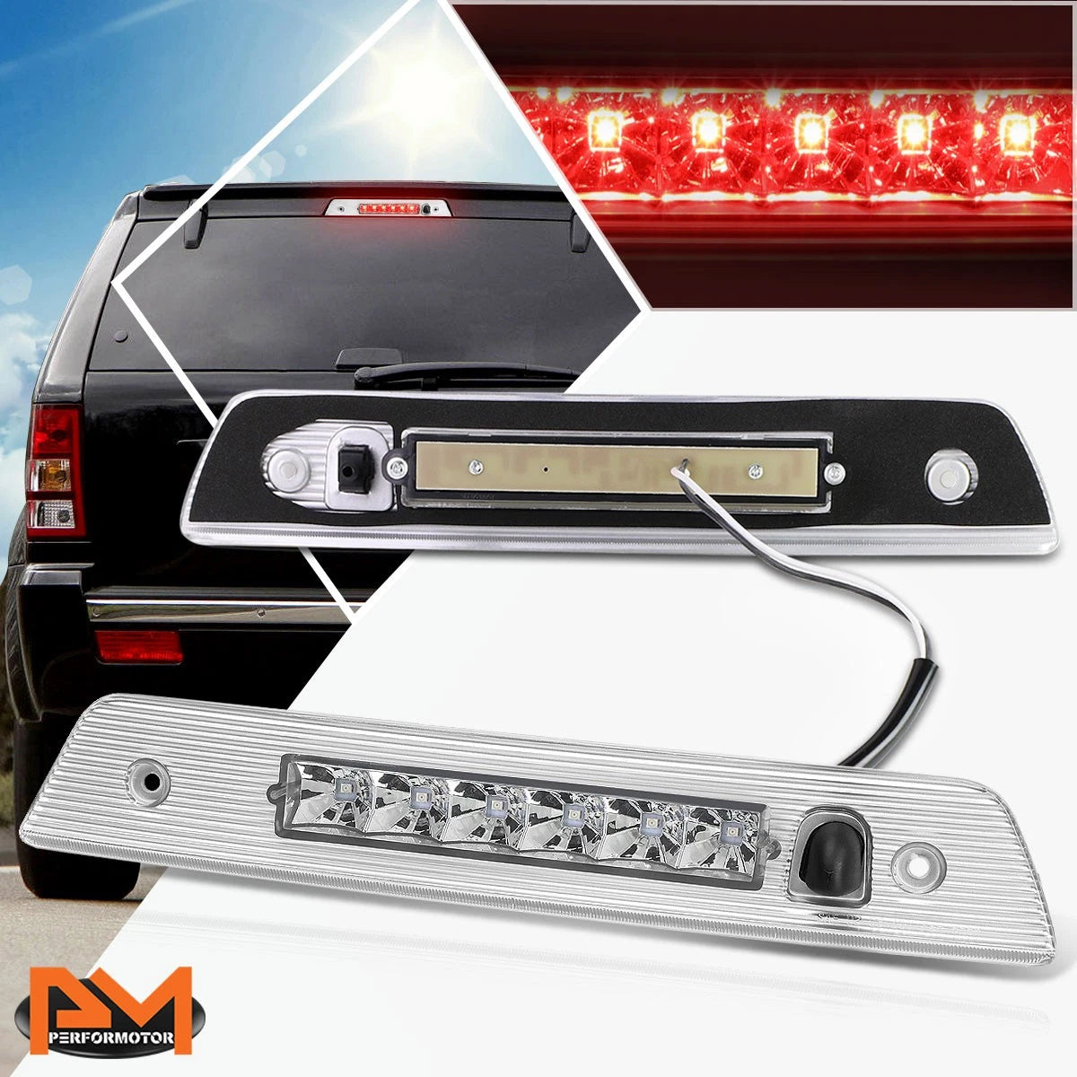 LED Third Brake Light for Jeep Grand Cherokee (2005–2010) Chrome