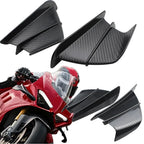 Carbon Fiber Universal Motorcycle Side Winglet Spoiler Gloss Black