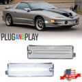 2X Clear White LED Front Bumper Side Marker Light for Pontiac Firebird (1998–2002)