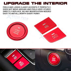 Red P Gear Brake Hold Engine Start Push Button Combo Cover for Mazda 3 (2020)