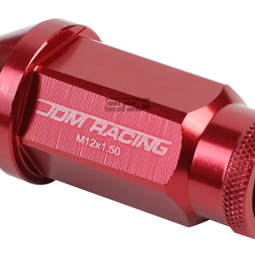20X M12 X 1.5 Locking Lug Nut Set for Racing Wheels - Acorn Tuner, Red