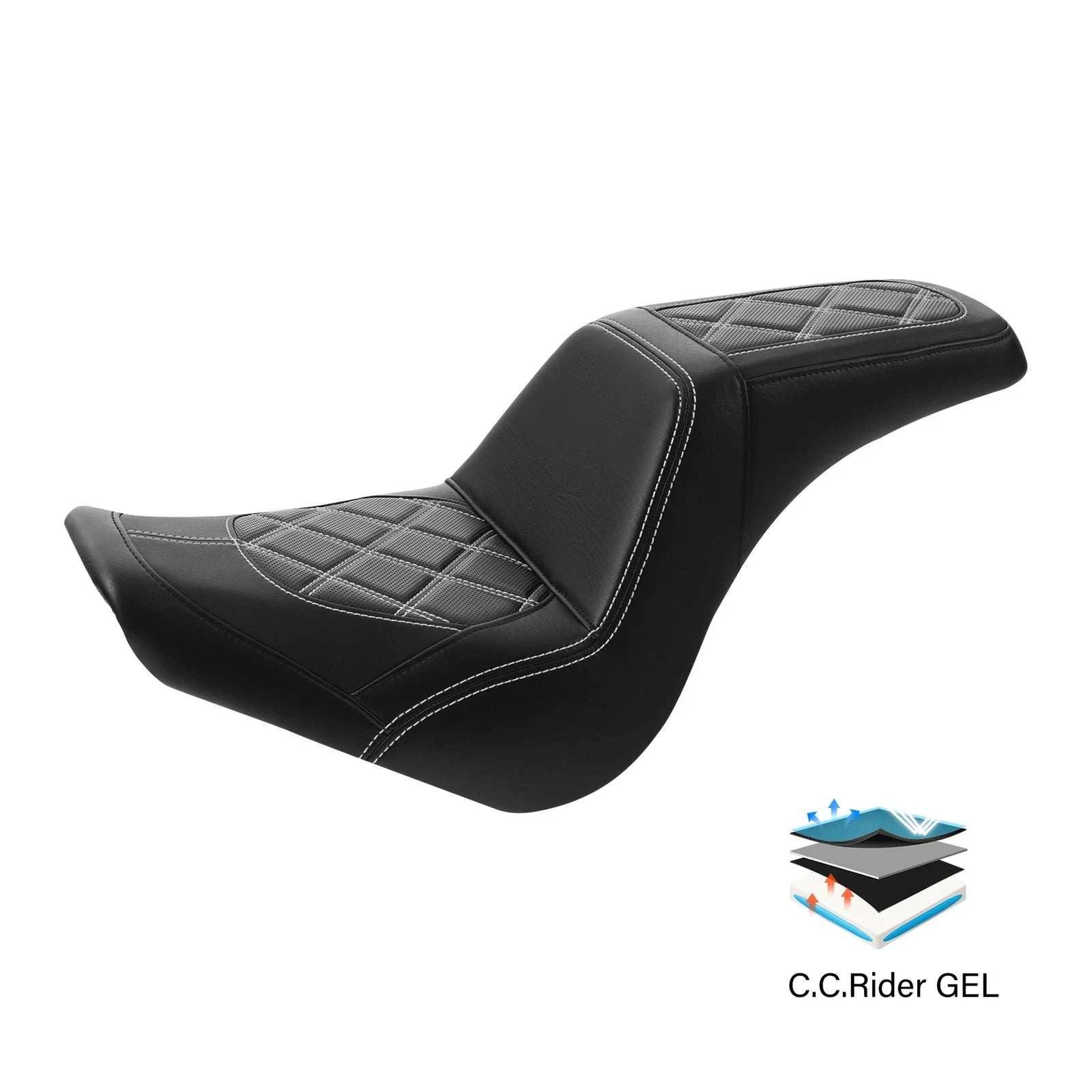 Rider & Passenger Gel Seat for Harley Softail FXST Street Bob FXBB (2018-2024)