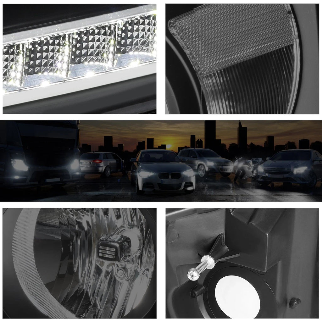 LED DRL Strip Headlight for Dodge Ram Truck (2006–2009) Smoked Housing