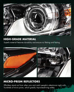 2X Headlight Assembly for Mazda 6 (2014–2017) - Black Amber