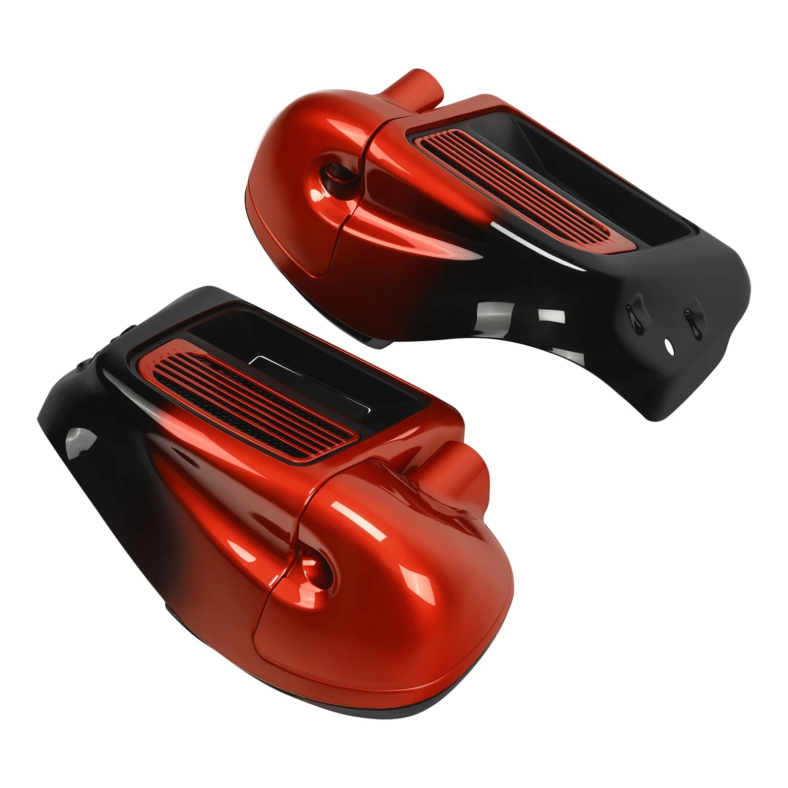 Lower Vented Fairing for Harley Touring (2014–2023) Sunset Orange/Sunset Black Fade
