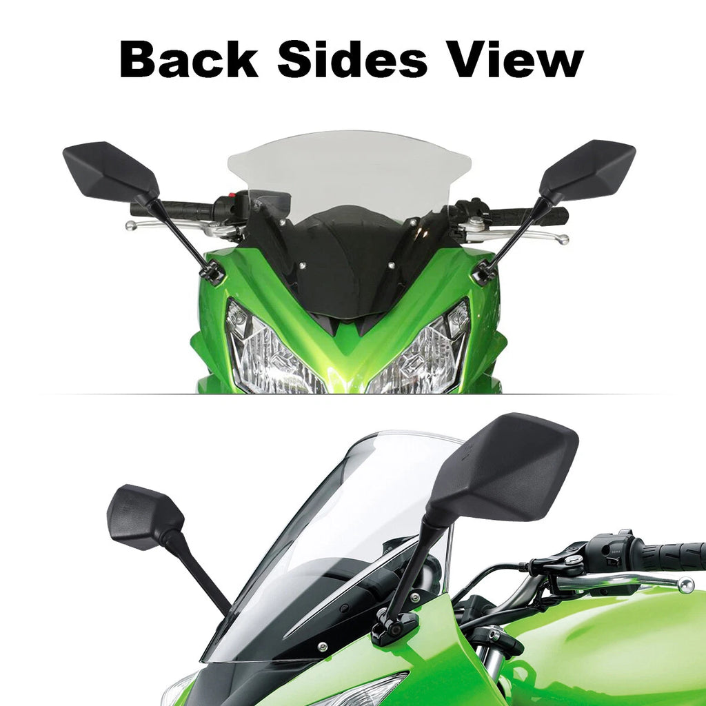 Black Side Rear View Mirrors for Kawasaki Ninja 650R (2009–2016)