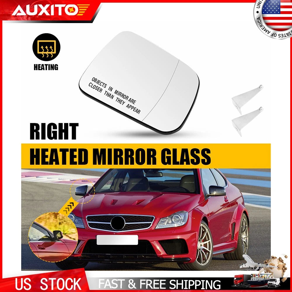 Passenger Side Mirror Glass for Mercedes C230 C250 C300 C350 C63 AMG (2007–2015)