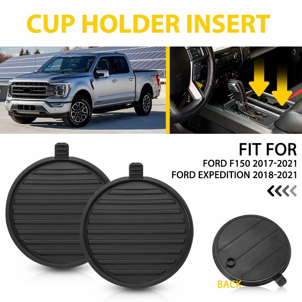 2X Console Cup Holder Insert for Ford F150 Expedition (2017–2021)