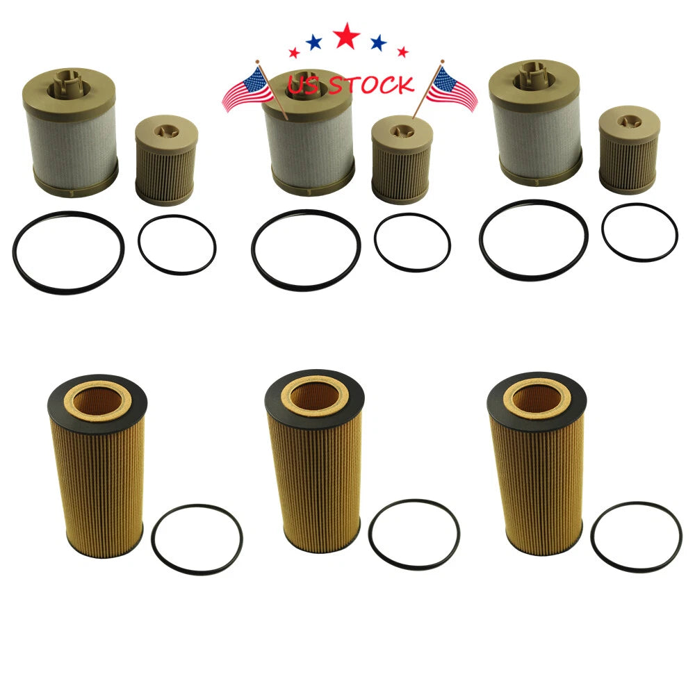 Set of 3 Fuel & Oil Filters for Ford 6.0L Turbo Diesel (2003–2007)