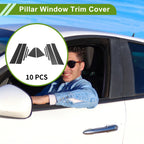 10 Pcs Pillar Window Trim for Chevy Cruze (2011–2015) Carbon Fiber Black