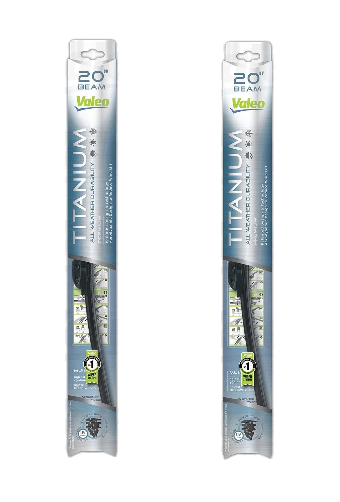 Set of 2 Valeo 20" Windshield Wiper Blades for BMW Chevy Kia MB Volvo