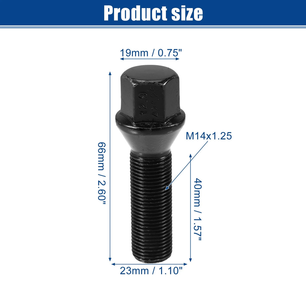 20pcs M14x1.25 Extended Wheel Lug Bolt Conical Seat 40mm for BMW 